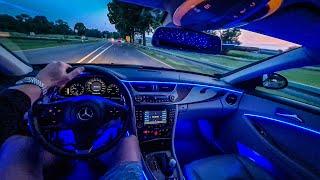 POV Drive in a Mercedes CLS 500 / 550 / Ambient light / V8 Sound / Stage 1 / W219