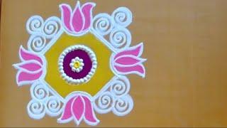 Daily kolam for beginners 4×4 dots From Thiru Aarooran kolangal