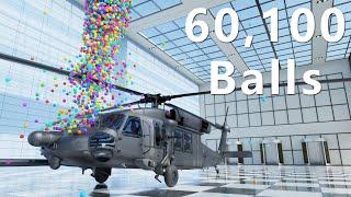 60,100 Color Balls VS Helicopter animation