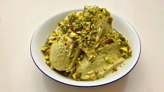 Healthy, Easy, and Quick Vegan Pistachio Ice Cream without Sugar - No Ice Cream Maker!