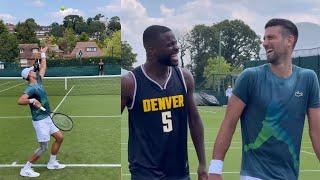 Djokovic and Tiafoe Funny Moments from Joint Training - Wimbledon 2024