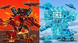 The World of Fire Tank Vs Ice Tank : Fire Giant Speaker VS Ice Giant TV | Arena Tank Cartoon