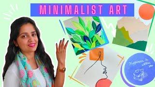 4 Easy Minimalist Art Ideas | Simple DIY Wall Decor | Line Art | PaintellectualPriyA