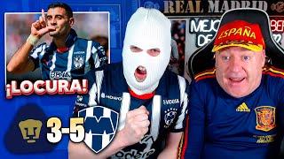 ESPAÑOLES REACCIONAN al PUMAS 3-5 MONTERREY | Vuelta CUARTOS Liga MX 2024