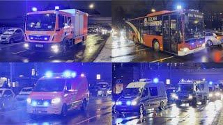 [AMOK-ALARM AN GRUNDSCHULE] Einsatzfahrten 》GW-San, MTF3 unm. || Berliner Feuerwehr & Polizei