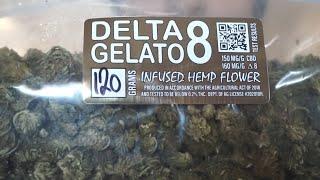 DOUBLE DOSED DELTA 8 FLOWER GELATO FROM CBD HEMP DIRECT WITH JAZZY ROLLING PAPERS REVIEW