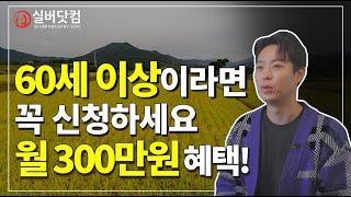 60세 이상, 월 300만원 혜택! 놓치지 말고 꼭 신청하세요