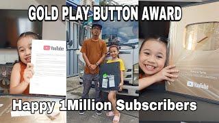 Unboxing My Gold Play Button Award for reaching 1Million Subscribers