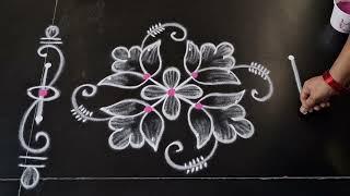 simple muggulu || simple & easy daily rangoli design || simple short rangoli