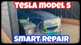 Smart repair Tesla model s rear bumper repair