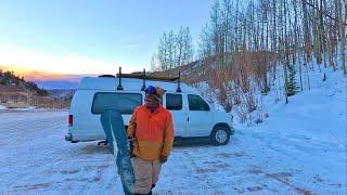 Van life: Winter Camping & Snowboarding in Colorado