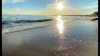 Ocean Waves Break on a Sunny Beach at Chatham, Cape Cod : Stock Footage #146d