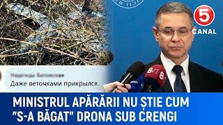 Ministrul apărării nu știe cum ”s-a băgat” drona sub crengi