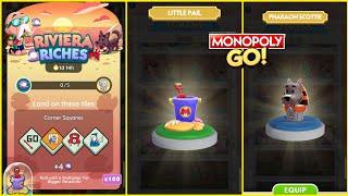 Monopoly Go: Two New Tokens 1000x HighRolls Gameplay - Riviera Riches Event Gameplay #monopolygo