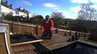 DIY veg filter Koi pond Devon