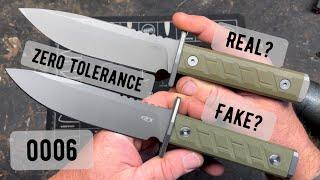 Real versus fake Zero Tolerance 0006 knife comparison