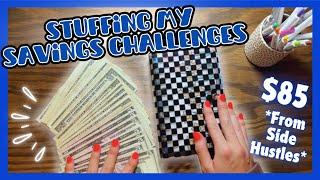 STUFFING MY SAVINGS CHALLENGES!! *$85 from my Side Hustle*