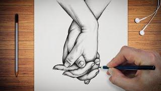 How To Draw Two Hands Holding Each Other Drawing / couple holding hands drawing