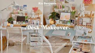 Aesthetic Desk Makeover | IKEA haul, stationery organization, Pinterest & Korean-inspired 