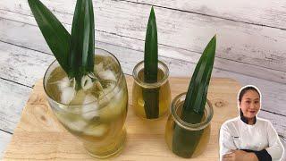 Authentic Thai Recipe for Pandan Iced Tea •Pandan Drink •Nam Bai Toey |ThaiChef Food