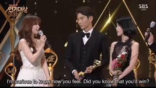 [ENG SUB]|IU & Lee Joon Gi| Moon Lovers Cast| @SAF SBS Drama Awards 2016 - Best couple