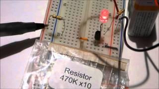 NPN 2N2222 transistor component as switch circuit with schematic tutorial. 2N2222A