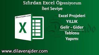 Excel Basit Yıllık Gelir Gider Hesaplama Tablosu Kolayca Oluşturma