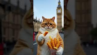 Fat Ginger Cat Travels the World with a Suitcase! ️# YouTubeShorts #cat #animation