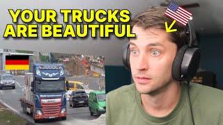 American reacts to why Germany does Trucking the best