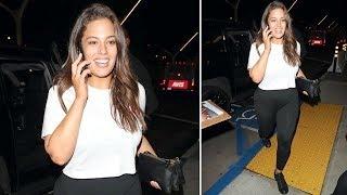 Ashley Graham Dons Curve Hugging Spandex At LAX