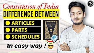 Difference Between Article, Parts, Schedule Of Indian Constitution | Constitution of India | UPSC