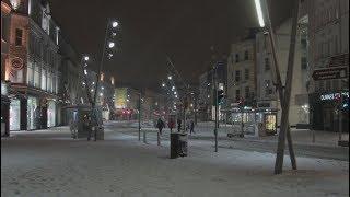 Snow at Night, Cork City, Ireland - 2 March 2018