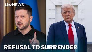 Zelenskyy's refusal to surrender land jeopardises peace deal, says Trump | ITV News