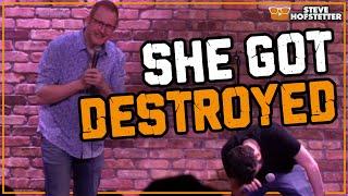 Not a Heckler, but She Still Got Owned - Steve Hofstetter