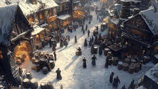 Medieval Winter Village Ambience | Relaxing Medieval Fantasy Music for Peaceful Escape