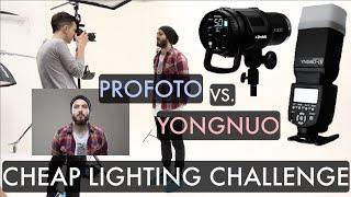 Cheap Lighting Challenge (PROFOTO vs Speedlight) Strobist Studio Photoshoot