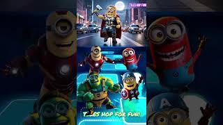 Thor Minion vs Minions Avengers - Dame Tu Cosita Coffin Dance Song Cover Tiles hop #shorts #avengers