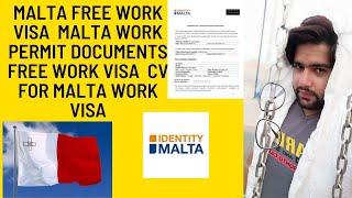 malta work permit 2021  MALTA WORK PERMIT DOCUMENTS FREE WORK VISA  CV FOR MALTA WORK VISA
