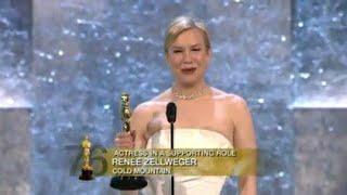 Renée Zellweger winning Best Supporting Actress for Cold Mountain