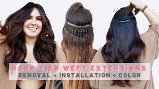 Invisible Bead Hair Extensions [BEST TIPS TO REMOVE, INSTALL & COLOR HAND TIED WEFT EXTENSIONS]