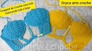 Cropped de Crochê com tule ( COLOCANDO TULE E BOJO)