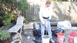 How to mix stucco or mortar in buckets.