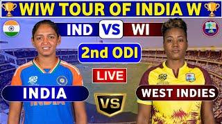 India Women vs West Indies Women, 2nd ODI | INDW vs WIW Live Score & Commentary WIW Tour Of INDW