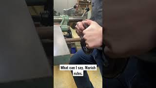 General Mortise Machine making quick work of double mortise joints. | Port Orford Cedar Cabinets