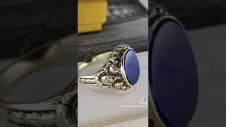 Men's Signet Ring Lapis Lazuli Blue Gold