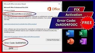 Error Code: 0x4004F00C ● This copy of Microsoft Office is not activated ● Error Code: 0x4004F00D