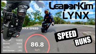LEAPERKIM LYNX - SPEED RUNS. Top Speed 53mph, Max PWM 89% - My first test with HIGH SPEED mode.