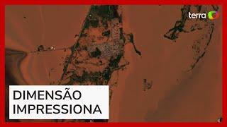 Imagens de satélite mostram antes e depois de enchente histórica no Rio Grande do Sul