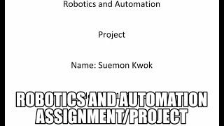 Robotics and Automation Assignment/Project