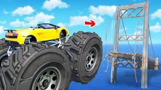 CAN A CAR FLY OVER A BROKEN BRIDGE IN GTA 5? - EXPERIMENT IN GTA 5